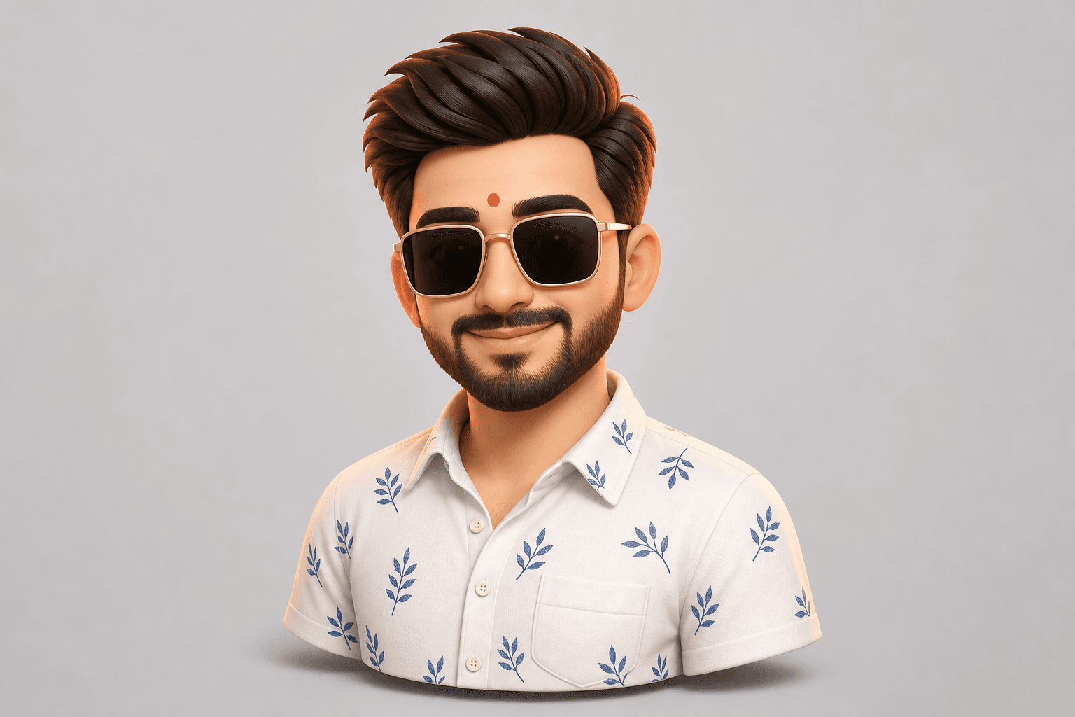 Dhruv — illustrated 3D emoji-style character (not a photograph)