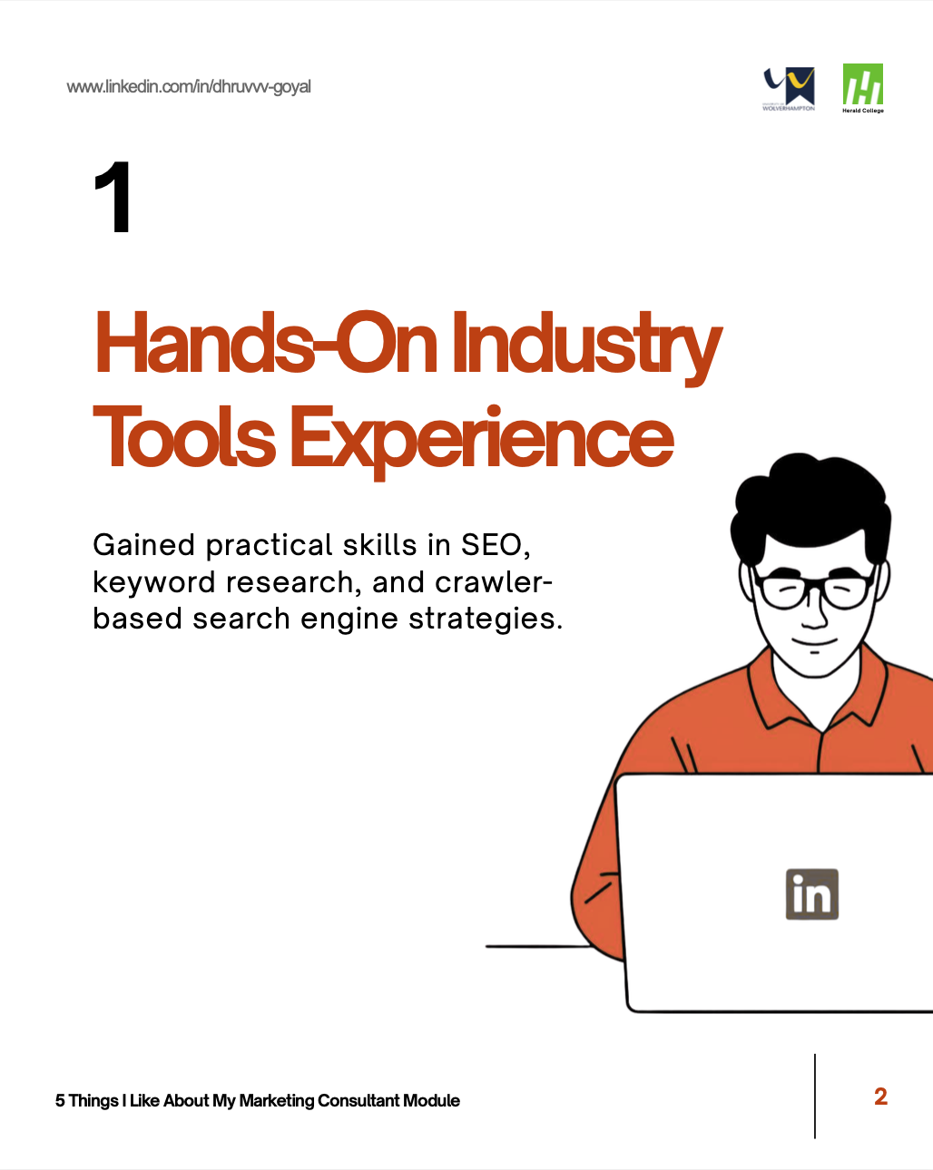 Hands-on industry tools experience in marketing learnt by Dhruv Goyal in AI